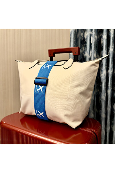 Choice5 Blue Aircraft Printed Nylon Luggage Fixed Strap With One Pack
