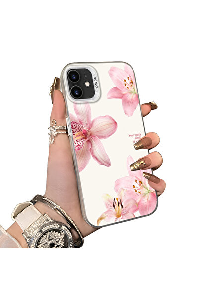 Hontinga iPhone 12 Uyumlu Silikon Kenar Sert Arka Kılıf Couple Telefon Kılıfı...
