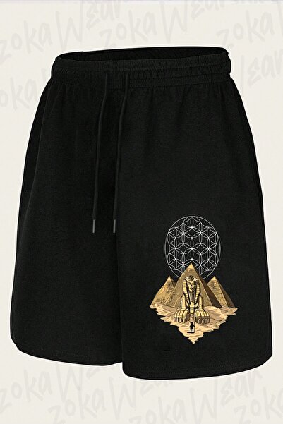ZOKAWEAR Unisex σορτς με στάμπα με σχέδιο Αιγυπτιακών Πυραμίδων