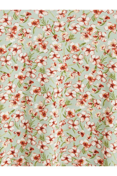 LC Waikiki Lcw Grace Green Crew Neck Floral Dress