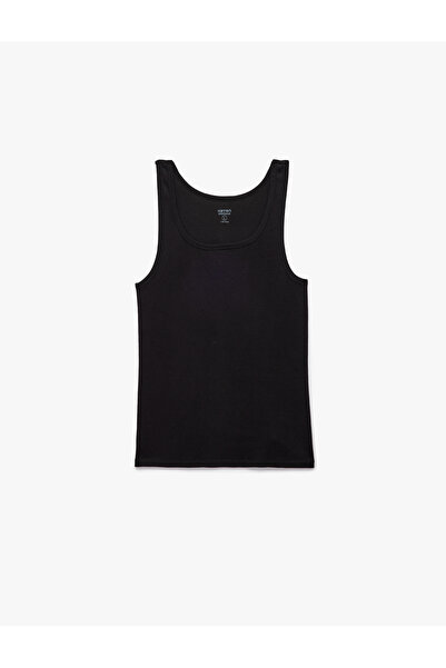Koton Crew Neck Sleeveless Slim Fit Ribbed Cotton Tank Top