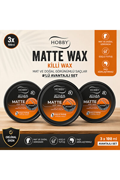 Hobby Matte Killi Wax Doğal Görünüm 100 ml 3 Adet