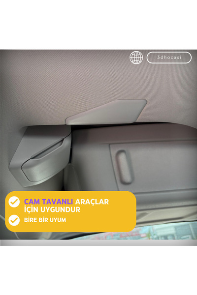 3D Hocası Cam TAVANLI- Rifter/Berlingo/Doblo/Combo/Proace Ara Bölme Seperatör Kapağı Seti –Enjeksiyon Üretim