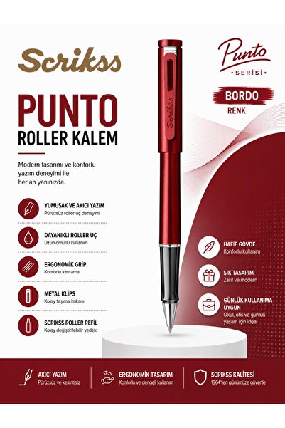 Scrikss Punto Roller Kalem Bordo