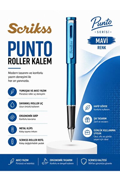 Scrikss Punto Roller Kalem Mavi