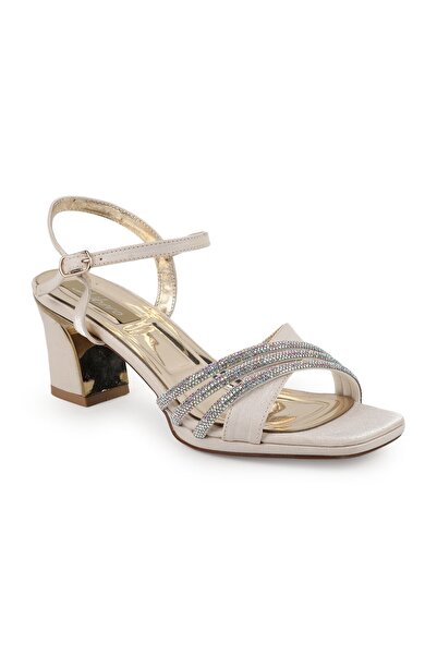 Libero Women's Evening Dress Shoes Square Toe Medium Heel Stoned Banded Satin...