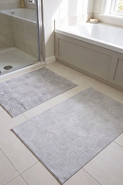 Raschel Carpet Premium Seri Özel Kaymaz Taban Banyo Paspası 2'li Set 50x60 ve...