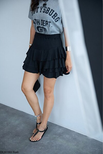serapboutique Fırfırlı Mini Etek