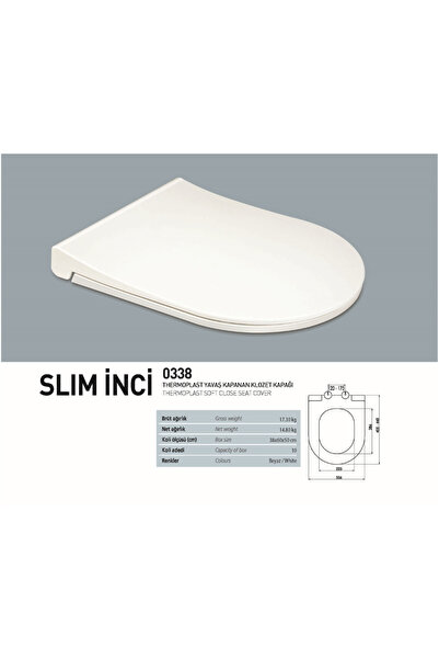 NKP SLİM İNCİ THERMOPLAST YAVAŞ KAPANAN KLOZET KAPAĞI 0338