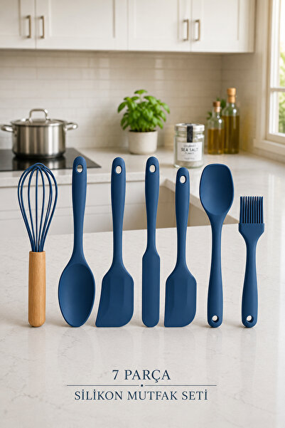 iselahome Arel Silikon Mutfak Seti 6 Parça Isıya Dayanıklı Spatula Kaşık Fırç...