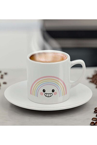 Bk Gift Mini Ceramic Turkish Coffee Cup with Cute Face Design, Colorful Fun C...