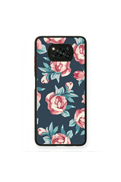 Other Xiaomi Poco X3 /X3 Pro Purple roses Black Glossy Θήκη