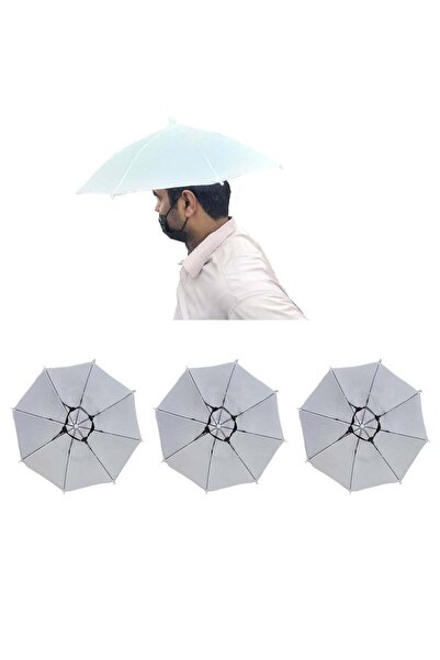 Generic Set of 3 of Foldable Head Umbrella Hat for Outdoor Activities And Sun...