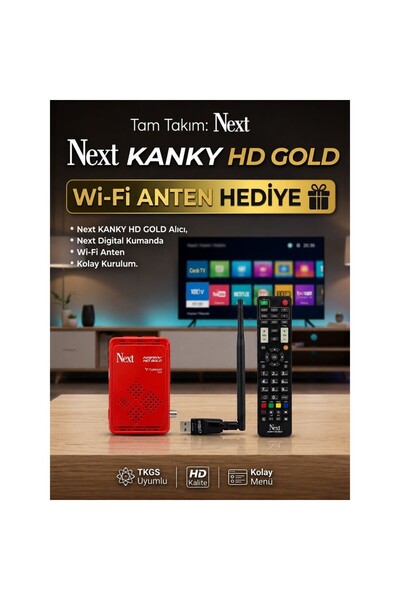 NEXT&amp;NEXTSTAR Next Kanky Full HD Uydu Alıcısı Wi-Fi Dahil Çanaklı-Çanaksı...