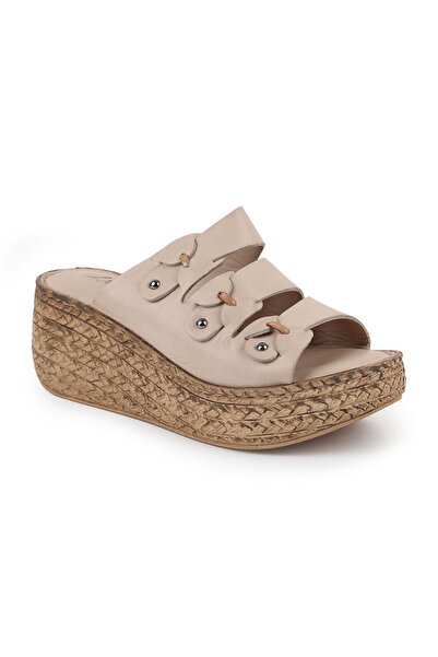 Libero Women's Wedge Heeled Slippers Open Toe Slip-On Floral Thick Sole Antiq...