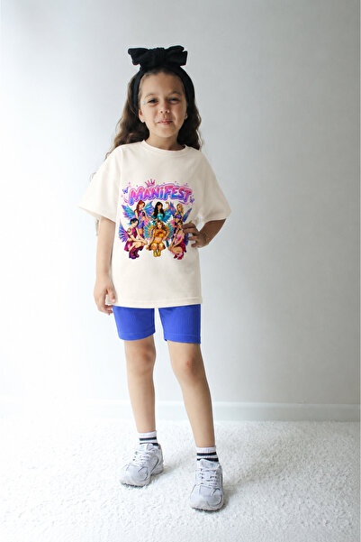 Belya Kids Wear Girl's Oversize Fit Belya Kids Manifest Cartoon Winged Design...