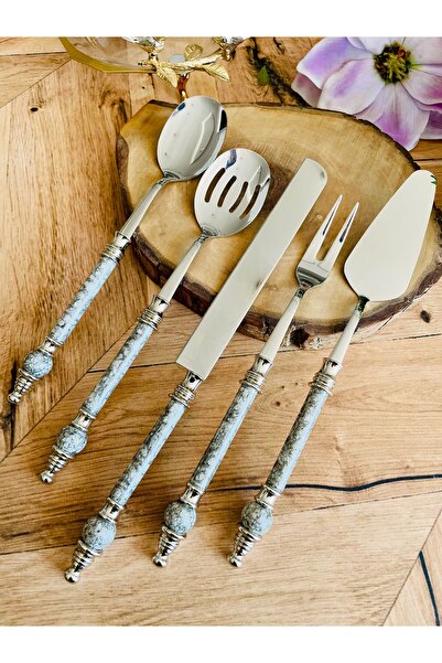 CASA DE BELLA Marble-Like 5-Piece Luxury Serving Set