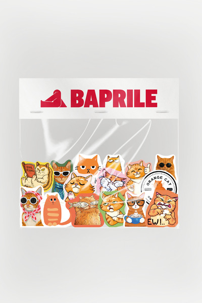 Baprile Turuncu Kediler 27 Parça Sticker Paketi Suya Dayanıklı Ajanda Laptop ...