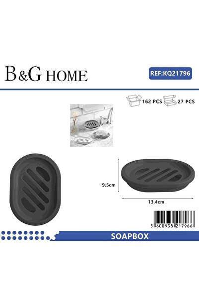 Tradesor Σαπουνοθήκες μπάνιου πλαστικές - Σετ 9pcs - Black - 21796
