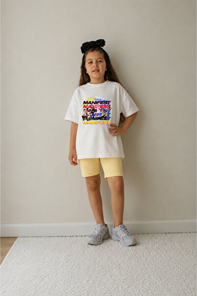 Belya Kids Wear Girl's Oversize Fit Belya Kids Manifest Special Design Leggin...
