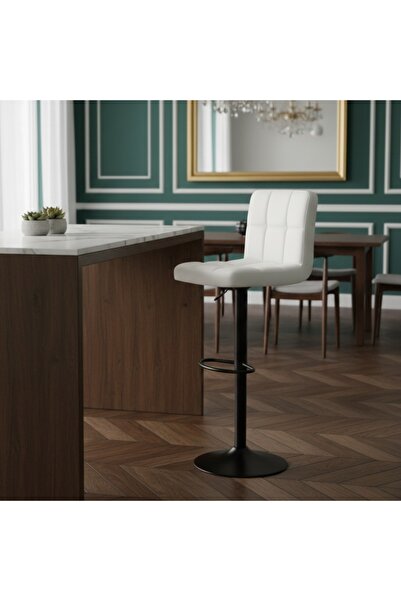 Al Hadaya Mall Modern Leatherette Counter Chair with Elegant Design - White -...