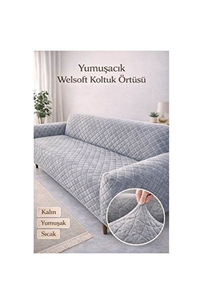 Empressco Yumuşacık Esnek Lastikli 3’lü Koltuk Örtüsü, Kaymaz ve Şık Tasarım