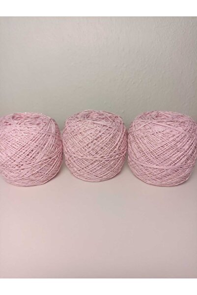 kartopya Gold Simli Pembe Renkli Koton Örgü İpi 300gr(3x100 Gr)