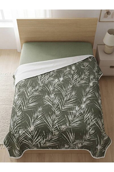 ŞENER HOME Tropical Palm Pattern Printed 150X240 Cm. Single Person Single Pike