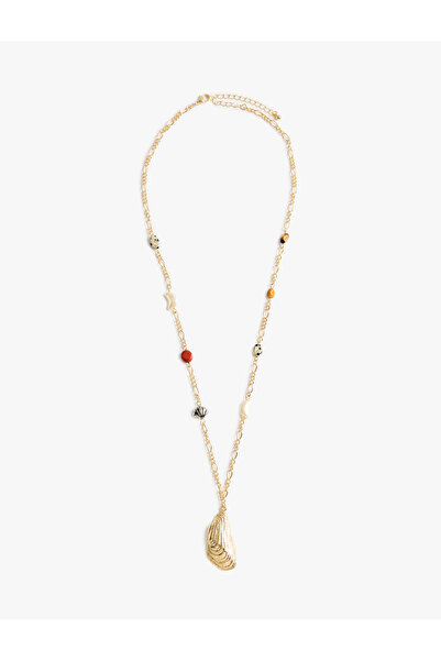 Koton Beaded Seashell Chain Necklace