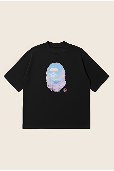 Moon Dancer Sakura majica sa printom glave majmuna, široki kroj, unisex, 100%...