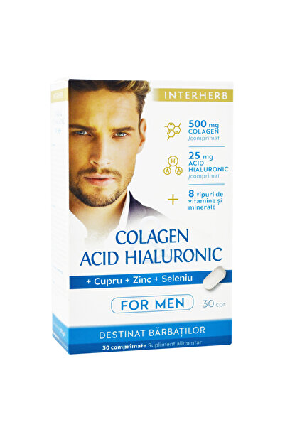 Interherb Colagen si Acid Hialuronic pentru Barbati 30cpr