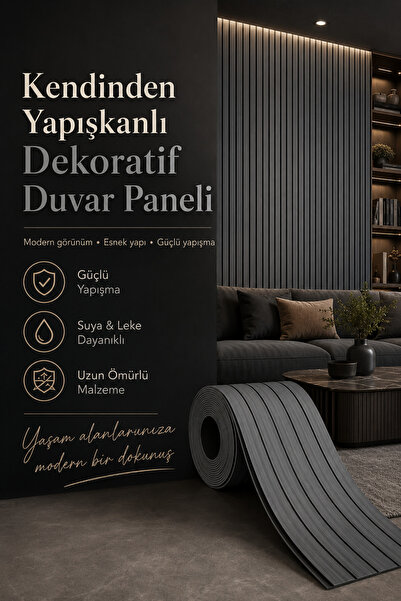 DibiDip Kendinden Yapışkanlı Isı Ses Yalıtımlı 3D Ahşap Dokulu Duvar Paneli 3...