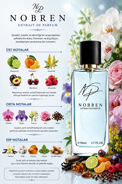 NOBREN E10 Eros 50 ml Erkek Parfüm EDP Kalıcı Maskülen Koku