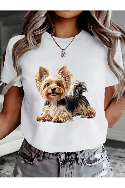 LİNA06 Men' & Women' Yorkshire Terrier T-Shirt/Sweatshirt - Short Sleeve Roun...