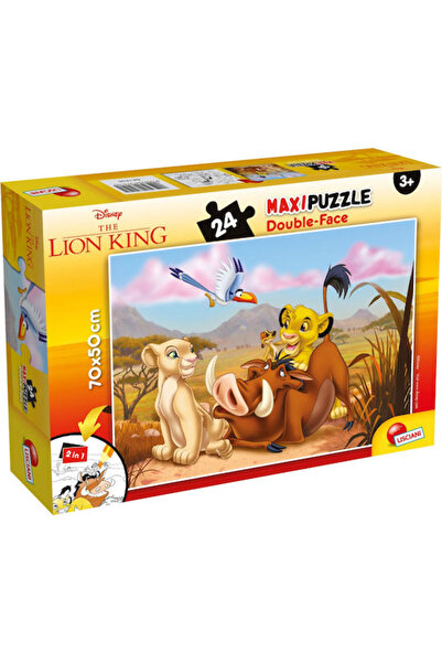 Lisciani Giochi Puzzle Maxi cu două fețe pentru copii, Regele Leu, 3+ ani, 24...