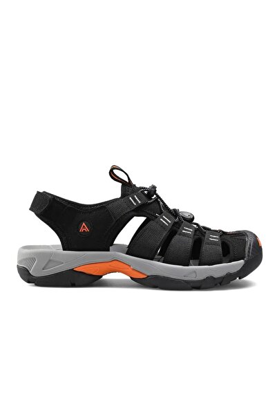 HUMTTO Closed Toe Black Orange Men's Outdoor Trekking Sports Sandals