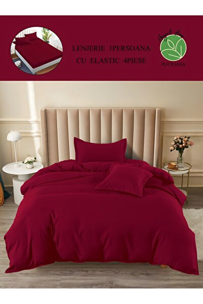 naniland.ro Plain Duvet Cover Set 1 Person 4 Pieces with Stretchy 155x200 cm,...
