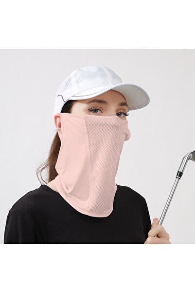 Choice4 pink Summer UV Protection Ice Silk Mask Sun Proof Bib Solid Color Sun...