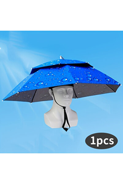 Choice1 Blue Rain or Shine Hat Umbrella Fishing Umbrella, Fishing Supplies Fi...