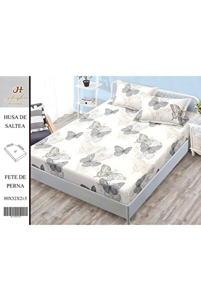 naniland.ro Husă de Pat Finet 2 Persoane 3 Piese cu Elastic 180x200 cm, Model...