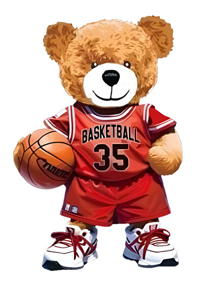 MegaSticker Basketball Player Rl Bear Sticker for Car, Motorcycle, Helmet, La...