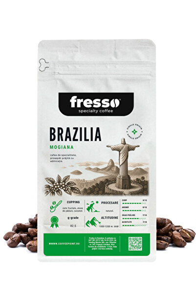 FRESSO Brazilia Alta Mogiana cafea boabe de origine proaspăt prăjită 0.25 kg