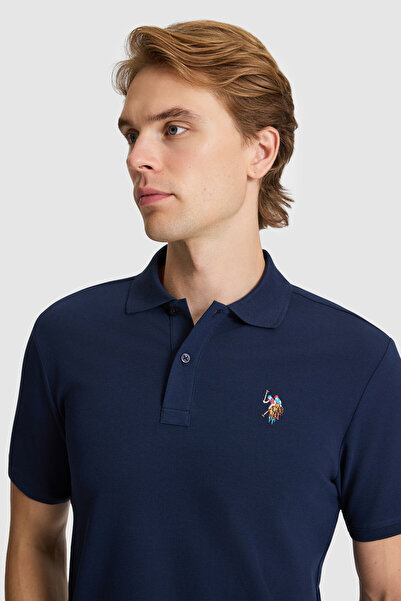 U.S. Polo Assn. Men's Navy Blue Regular Fit Polo Collar Basic T-Shirt 50326972-Vr033