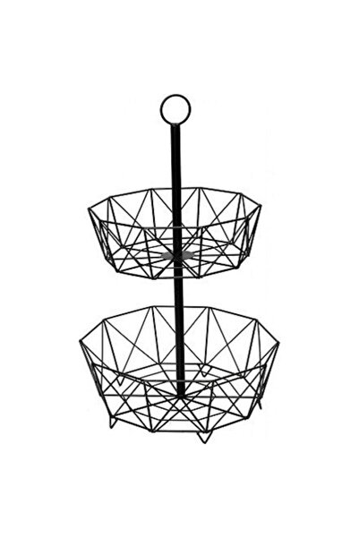 ESPIEL Μεταλλική Φρουτιέρα Διώροφη AST404 60εκ. Μαύρη