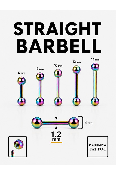 Karınca Piercing Straight Barbell Piercing Çubuk Düz Flat Helix Septum Genita...