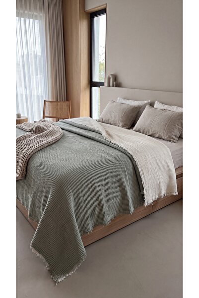 kesenegore 100% Cotton Floral Pattern 8 Layer Muslin Coverlet Pique 220*240 K...
