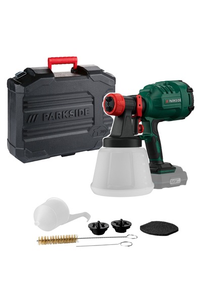 PARKSIDE Paint sprayer with battery PFSA 20-Li A1, 1000 ml, 700 ml/min, 2 noz...