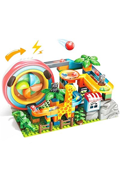 Feyza Oyuncak 142 Piece Zoo Building Set with Slides |   Dude Big Building Bl...
