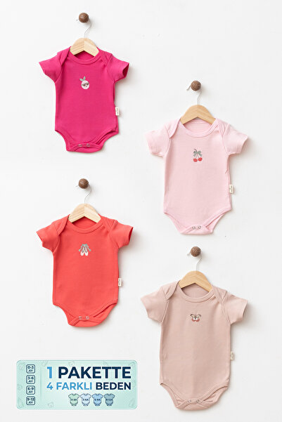 yukobaby bebeğiniz için en doğalı Baby Girl Embroidered 100% Cotton 4-Piece B...