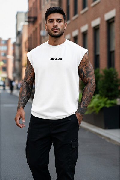 FS CABİN Black Cotton Printed Oversize Sports T-Shirt